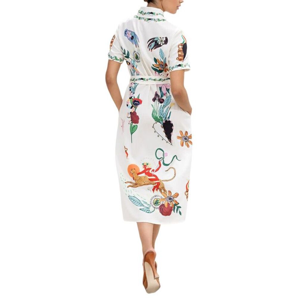 Amina Glam Womens  Midi Dress, White - Picture 2 of 3